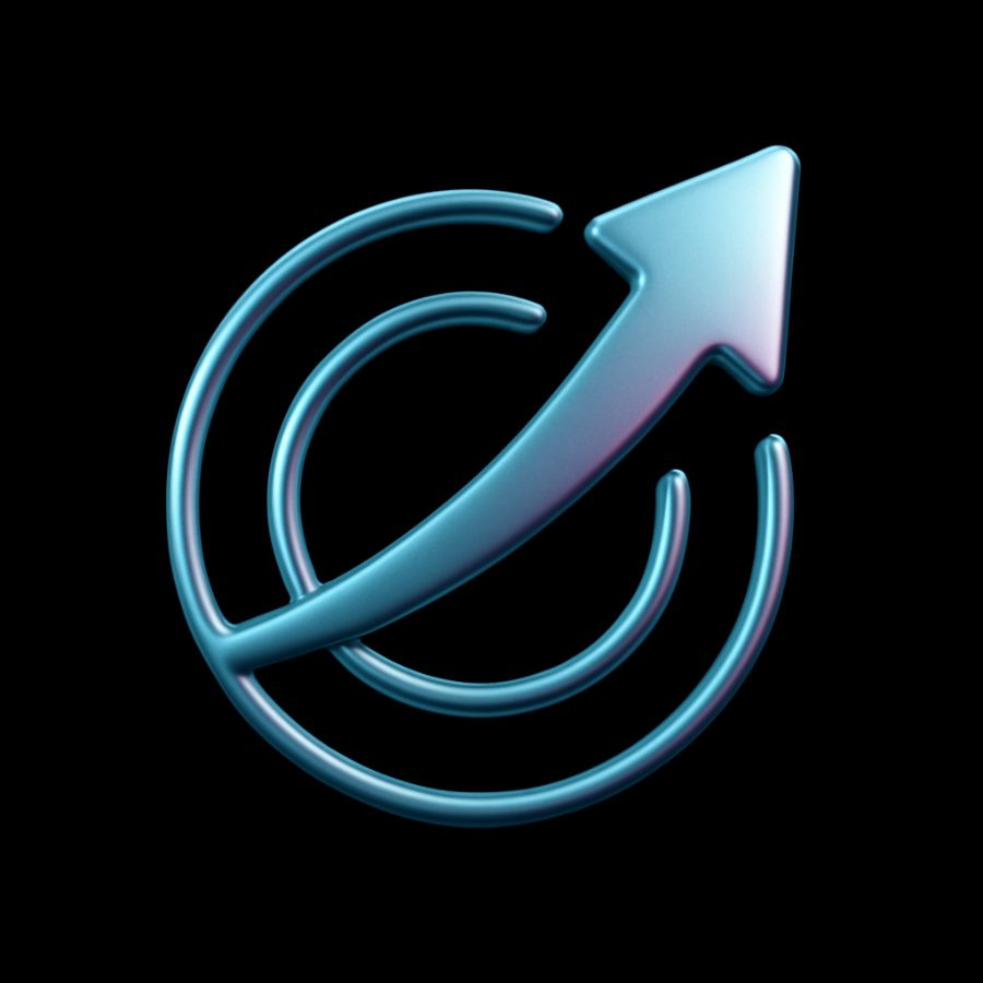 Immagine di un cerchio con una freccia che punta verso l'alto per indicare progresso e utilizzata per simboleggiare la consulenza per l'ottimizzazione della SEO