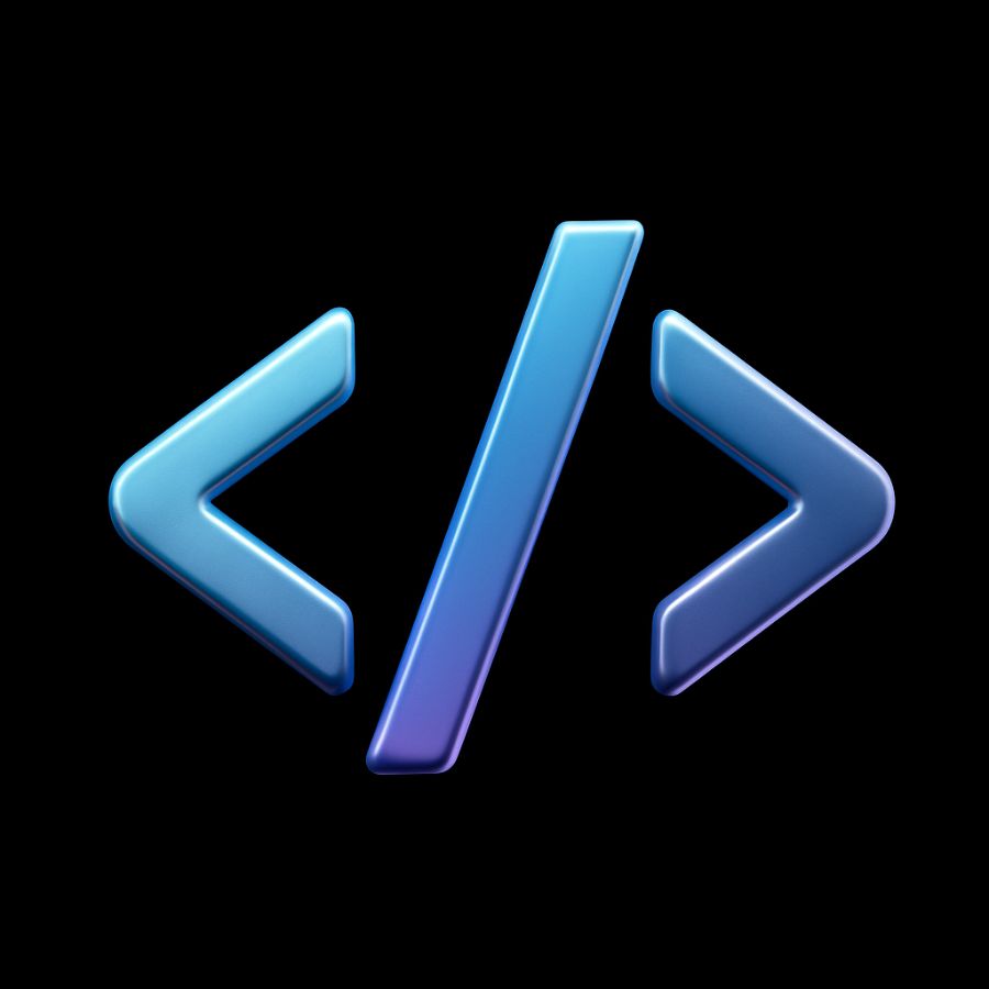 Immagine di codice in 3d per raffigurare la creazione di siti web