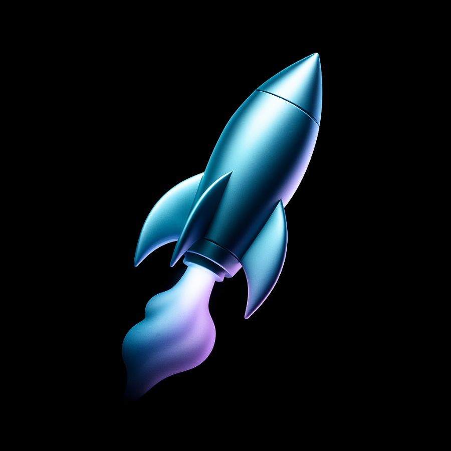 Razzo in 3d per raffigurare in maniera astratta l'ottimizzazione SEO di siti web